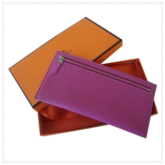 Hermes Zip Wallet Hot Pink